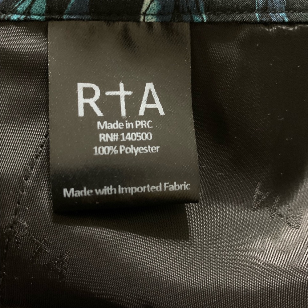 NWT RtA Black/Blue Taja Tropical Pants - Picture 9 of 13